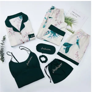 Ensemble Pyjama Satin Vert