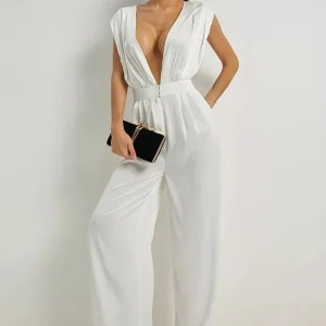 Combinaison Satin Blanche - DESTOCKAGE