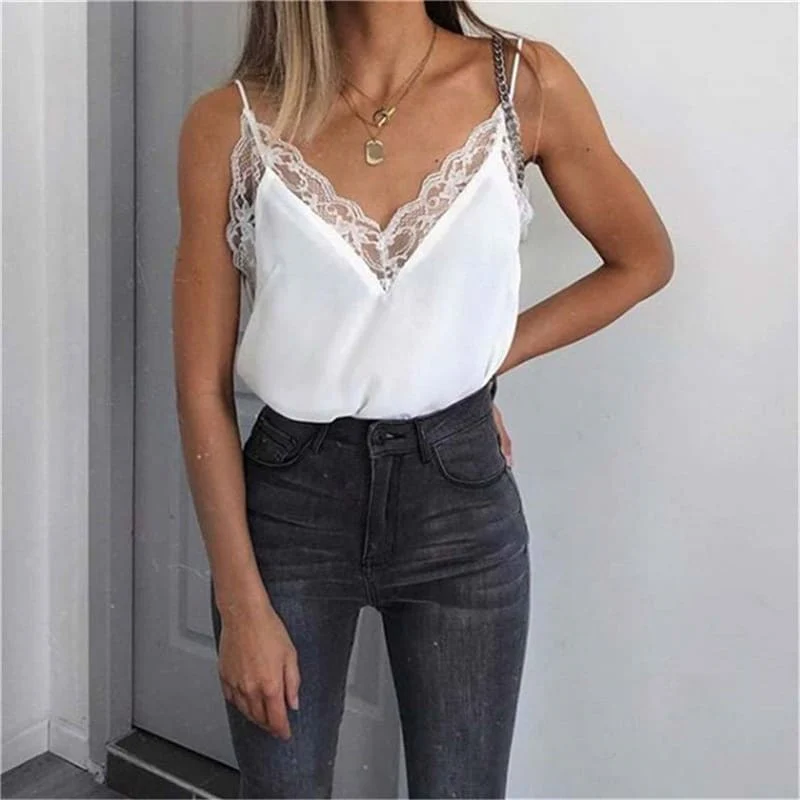 Caraco Satin Dentelle Blanc