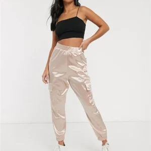 Pantalon Cargo Satin Femme
