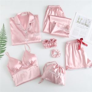 Ensemble Pyjama Satin Rose Pâle