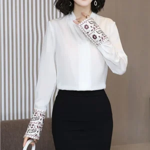Blouse Satin Blanc