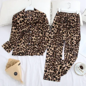 Pyjama Satin Léopard