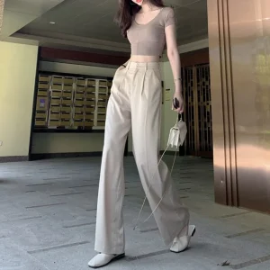 Pantalon Chic Beige Satin Large
