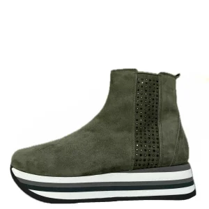 Softwaves : Bottines kaki à plateforme