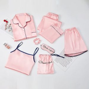 Ensemble Pyjama Satin Rose Poudré