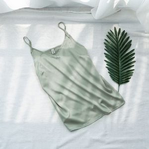 Débardeur Satin Vert Clair