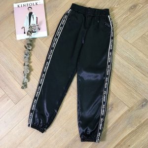 Pantalon Noir Bande Satin