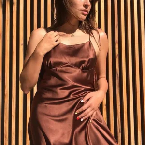 Robe Satin Marron