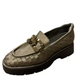 Softwaves : Mocassins tressé bronze