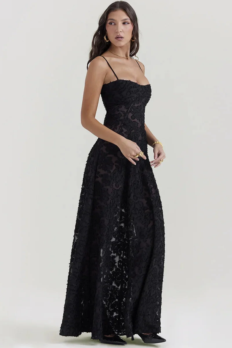 Robe noir broderie – Image 3