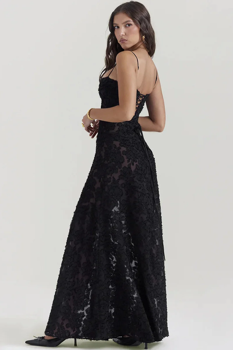 Robe noir broderie – Image 4
