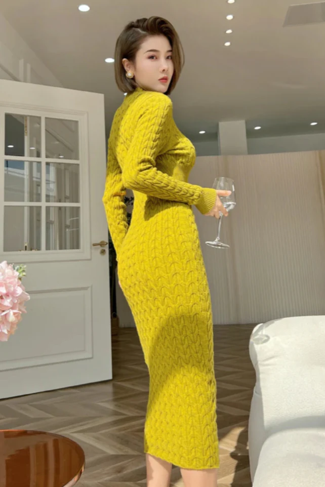 Robe pull moutarde – Image 3