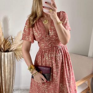 Robe rose dorée – Romy