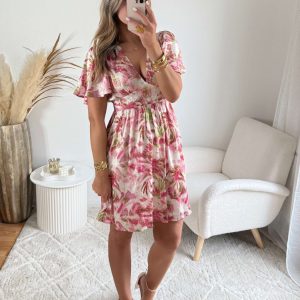 Robe rose dorée – Olivia