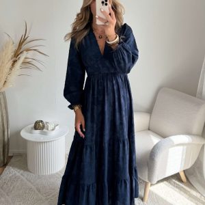 Robe longue bleue nuit – Laly