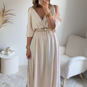 Robe longue bohème écrue – Dita