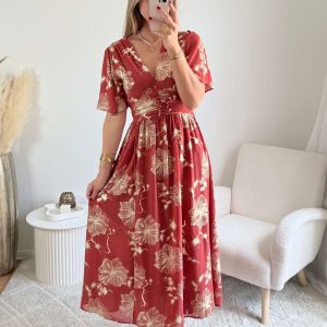 Robe terracotta dorée – Sarah