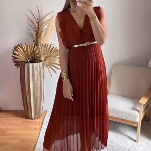 Robe longue terracotta – Sara