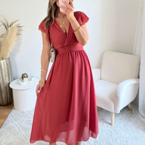 Robe longue rose foncée – Zoé