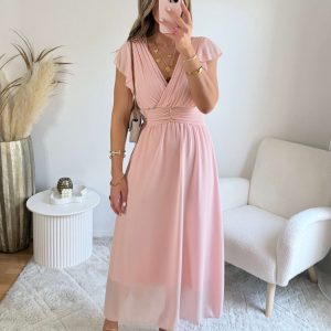 Robe longue rose pâle – Zoé