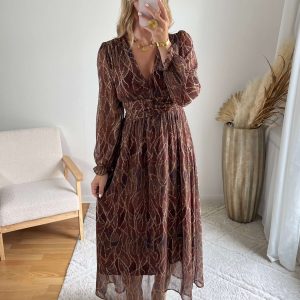 Robe marron dorée – Gloria