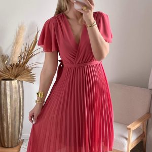 Robe plissée rose – Alma