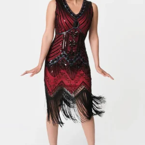 Robe charleston rouge