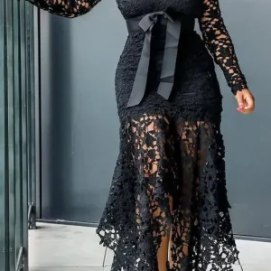 Robe dentelle noire grande taille
