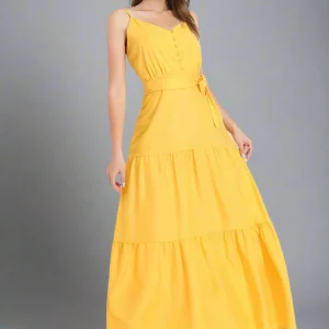 Robe jaune moutarde