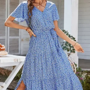 Robe longue bleue boheme