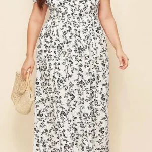 Robe longue échancrée