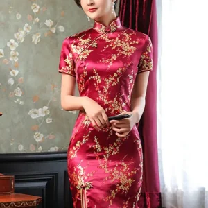 Robe longue col mao