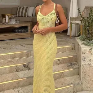Robe longue crochet dos nu