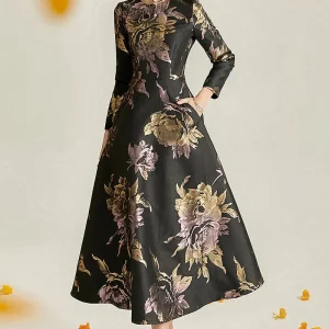 Robe longue jacquard
