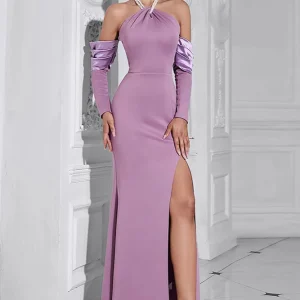 Robe longue lavande