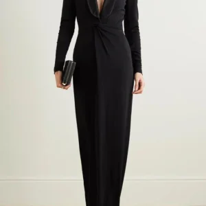 Robe longue noir droite