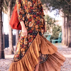 Robe longue rétro