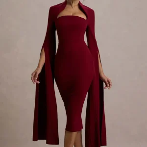 Robe manche fendue