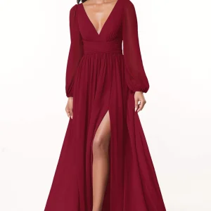 Robe manche longue mousseline