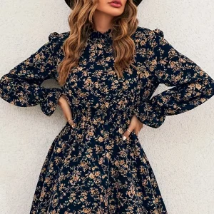 Robe manches longues fluide