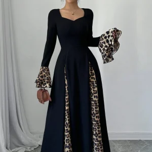 Robe noir et leopard