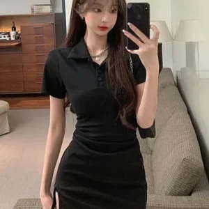 Robe polo noire