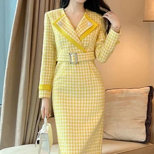 Robe portefeuille jaune