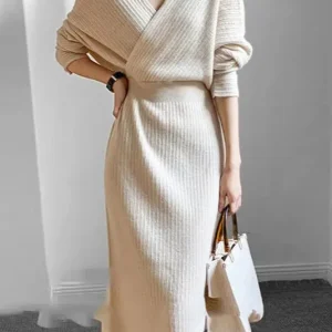 Robe portefeuille laine