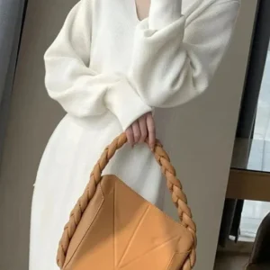 Robe pull blanc cassé