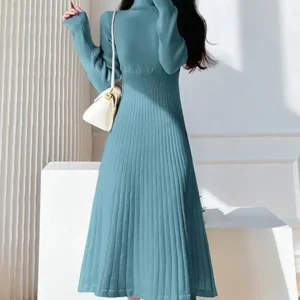 Robe pull bleu canard