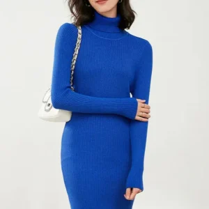 Robe pull bleu electrique