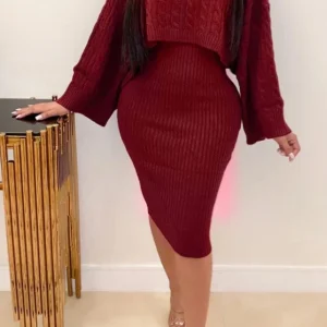 Robe pull burgundy