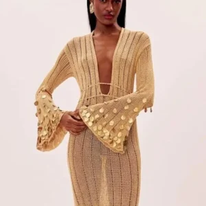 Robe pull doré